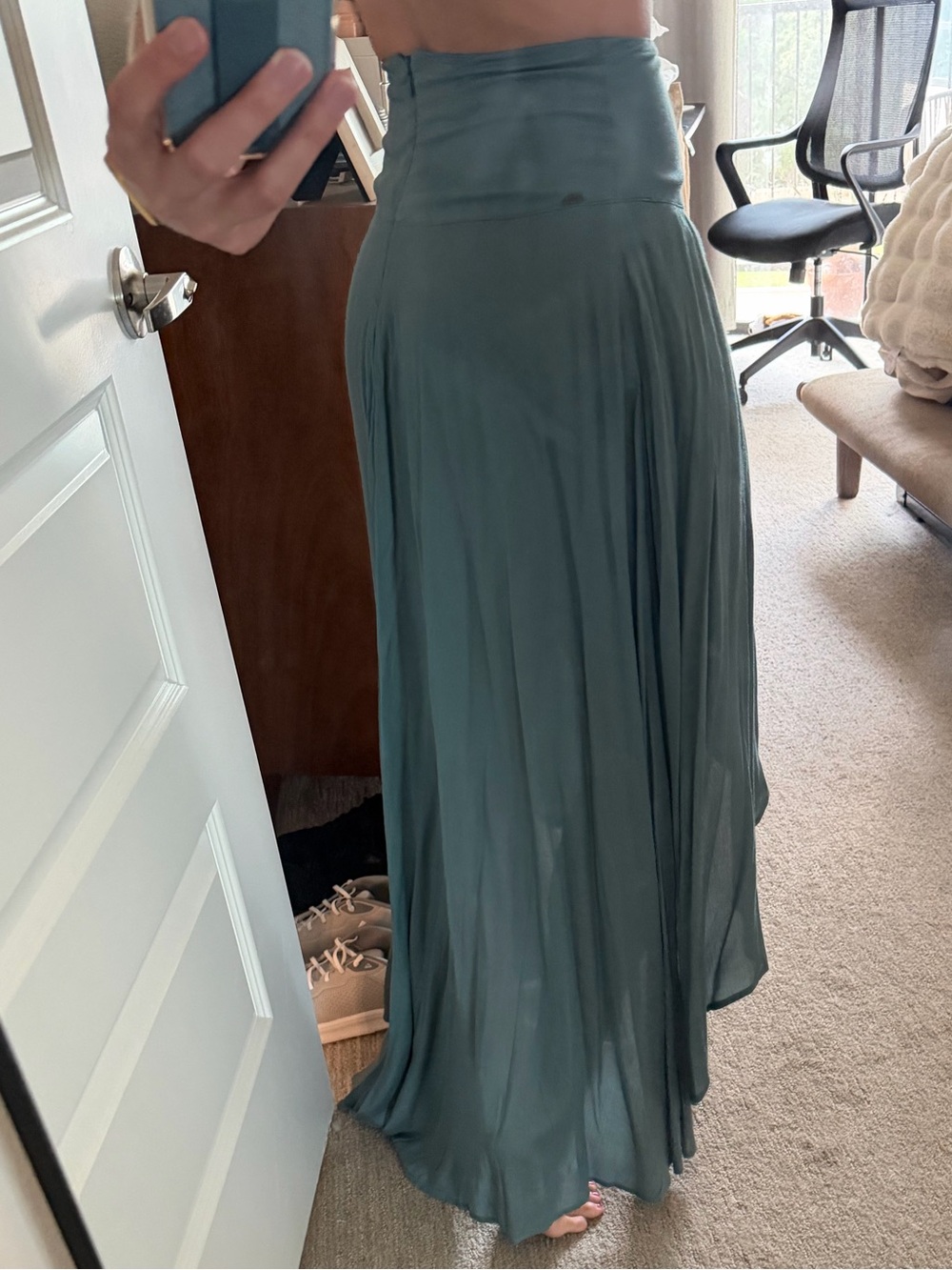 O'Neill Teal High-Low Pleated Skirt - Picture 2 of 4